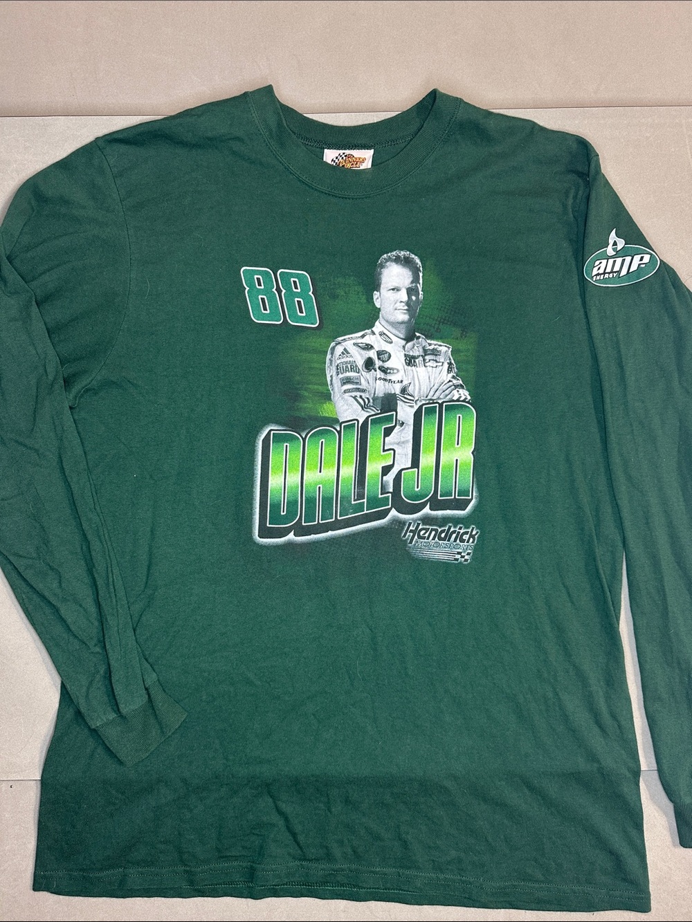 Winners Circle 2008 Dark Green Long Sleeve Graphic Racing Tee - Dale Jr. - XL